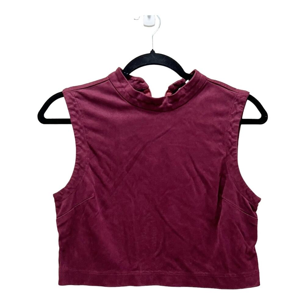 Cotton Candy LA Red Velour Cropped Tank Top Size Small